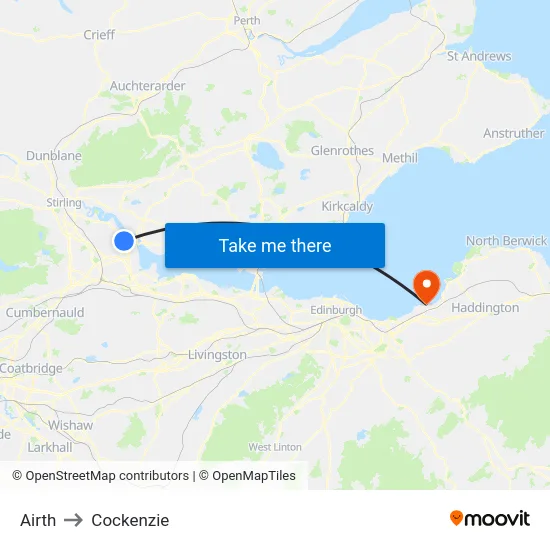 Airth to Cockenzie map