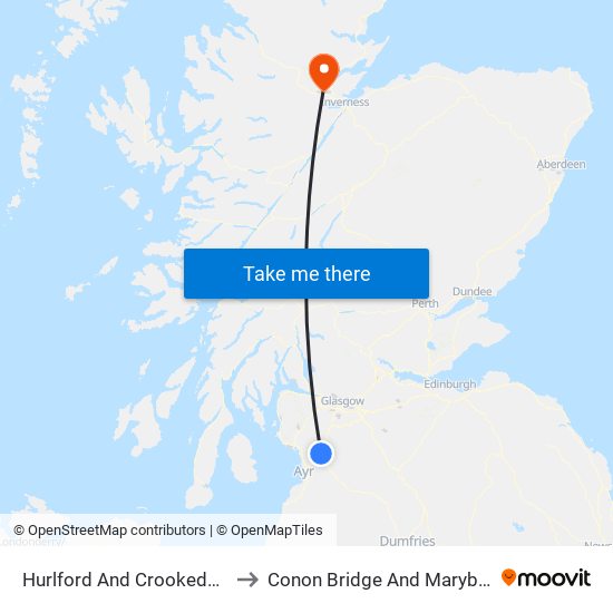 Hurlford And Crookedholm to Conon Bridge And Maryburgh map