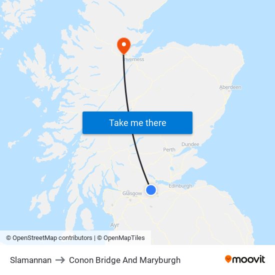 Slamannan to Conon Bridge And Maryburgh map