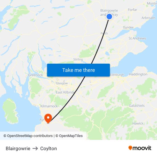 Blairgowrie to Coylton map