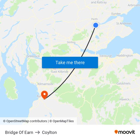 Bridge Of Earn to Coylton map