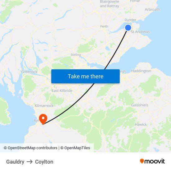 Gauldry to Coylton map