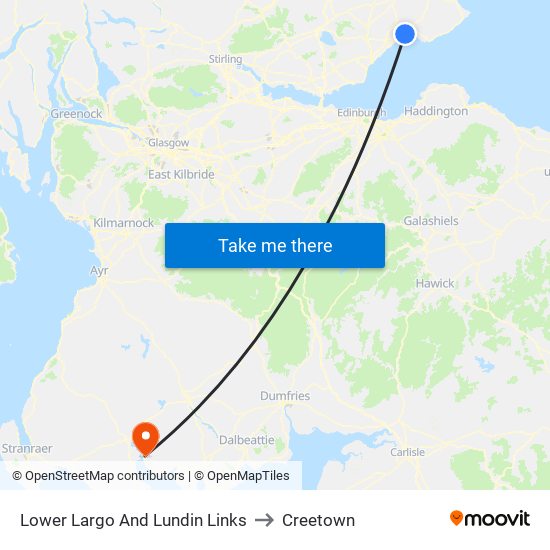 Lower Largo And Lundin Links to Creetown map