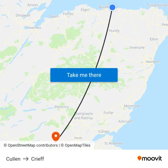 Cullen to Crieff map