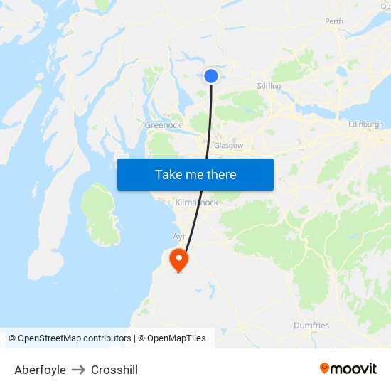 Aberfoyle to Crosshill map