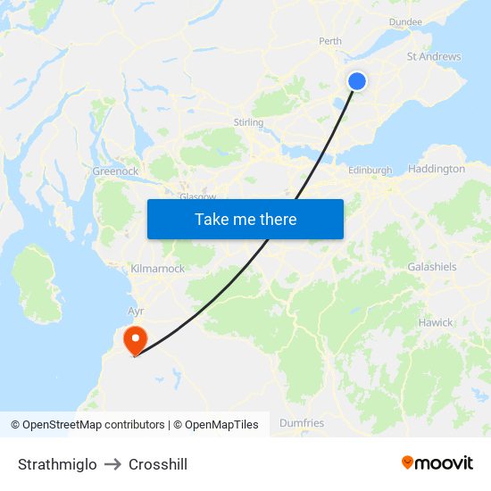 Strathmiglo to Crosshill map