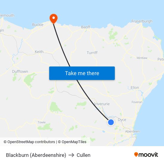 Blackburn (Aberdeenshire) to Cullen map