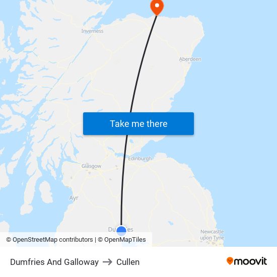 Dumfries And Galloway to Cullen map