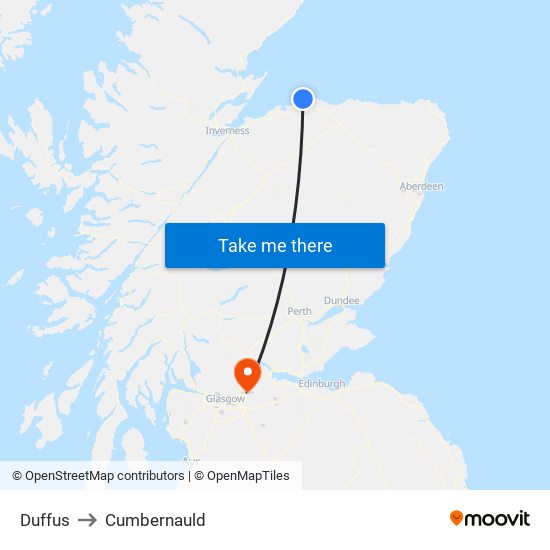Duffus to Cumbernauld map