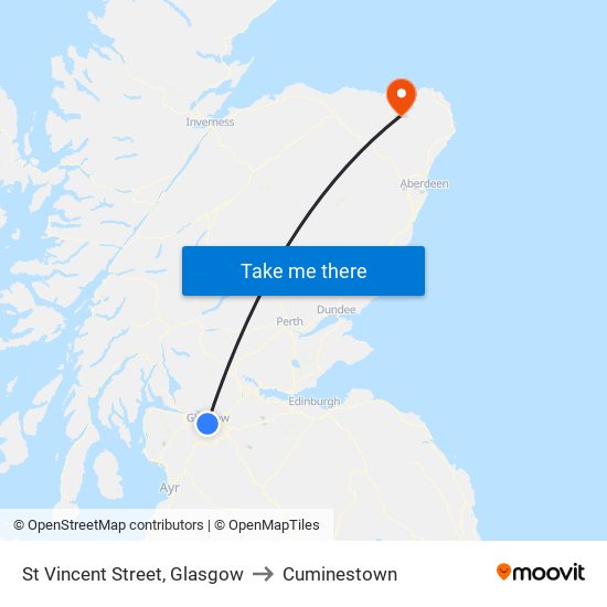St Vincent Street, Glasgow to Cuminestown map