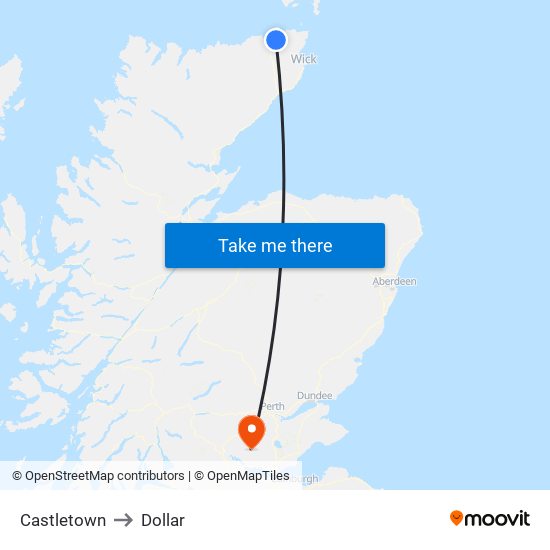 Castletown to Dollar map