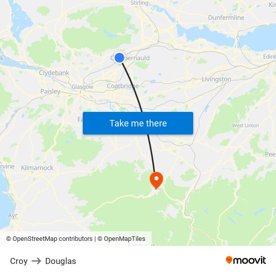 Croy to Douglas map