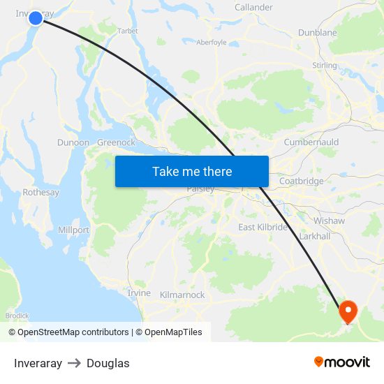 Inveraray to Douglas map