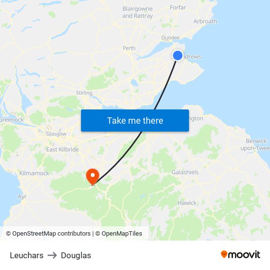 Leuchars to Douglas map