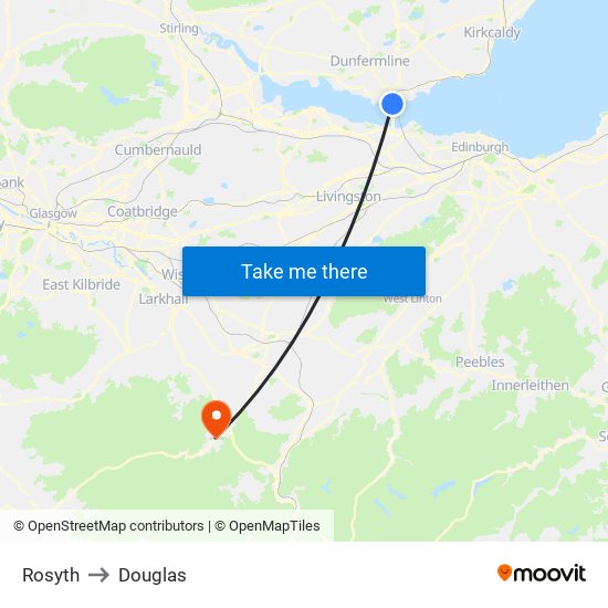 Rosyth to Douglas map