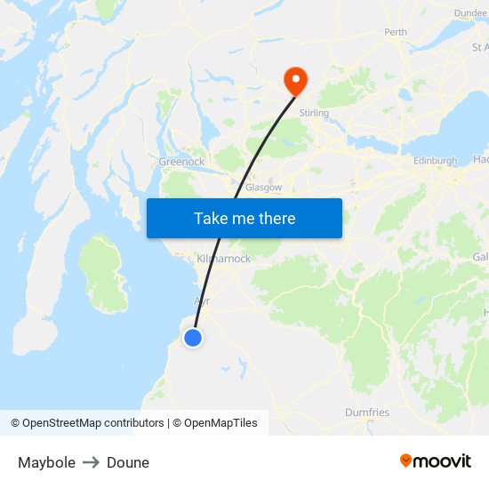 Maybole to Doune map