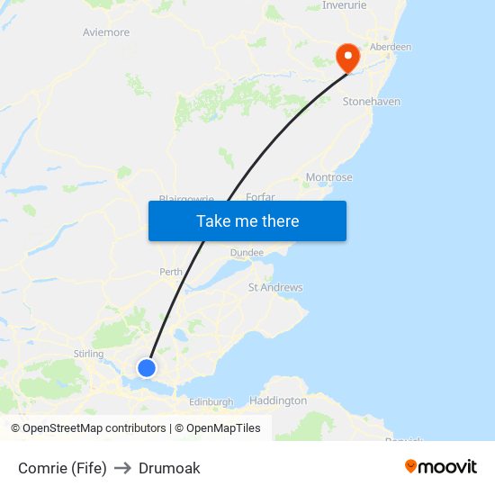 Comrie (Fife) to Drumoak map