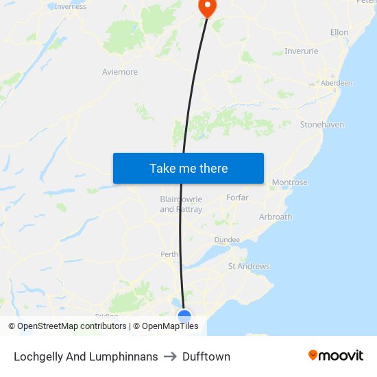 Lochgelly And Lumphinnans to Dufftown map