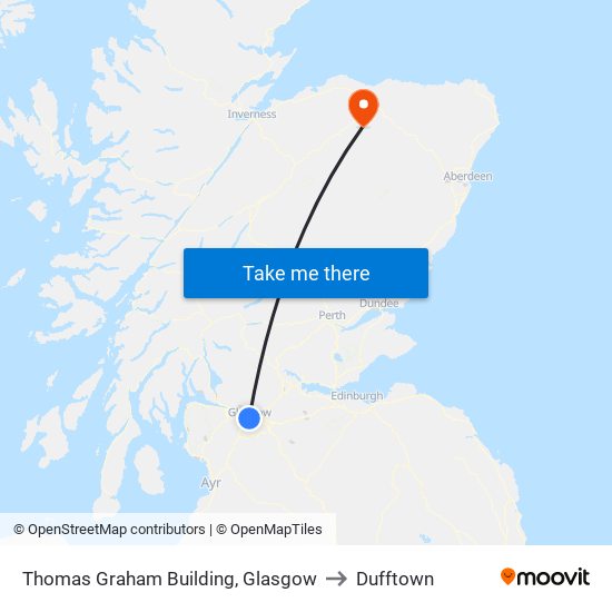 Thomas Graham Building, Glasgow to Dufftown map