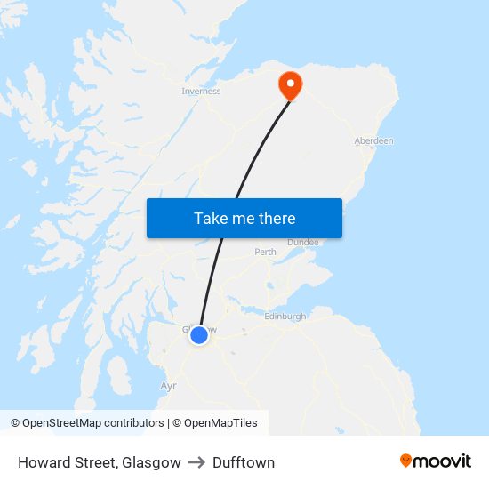 Howard Street, Glasgow to Dufftown map