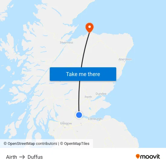 Airth to Duffus map