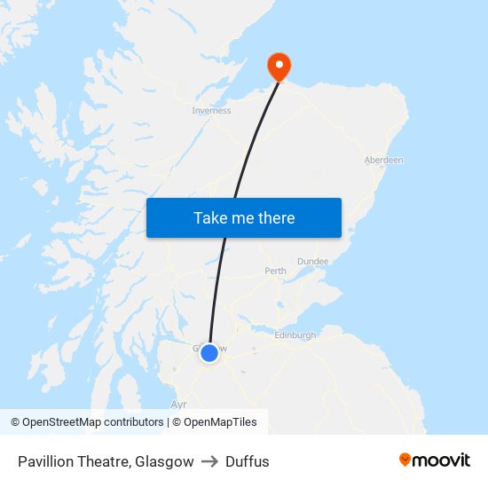 Pavillion Theatre, Glasgow to Duffus map