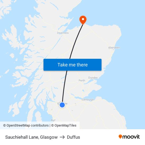 Sauchiehall Lane, Glasgow to Duffus map