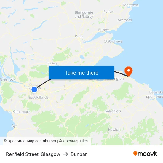 Renfield Street, Glasgow to Dunbar map