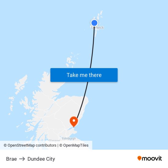 Brae to Dundee City map