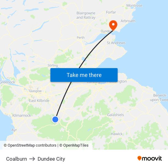 Coalburn to Dundee City map