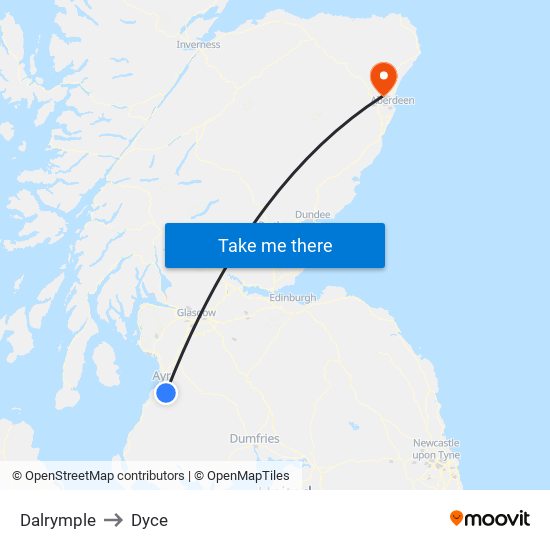 Dalrymple to Dyce map