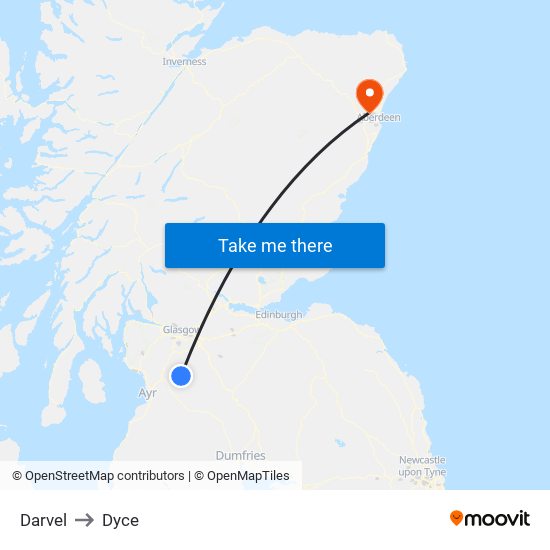 Darvel to Dyce map