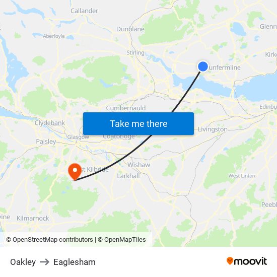 Oakley to Eaglesham map