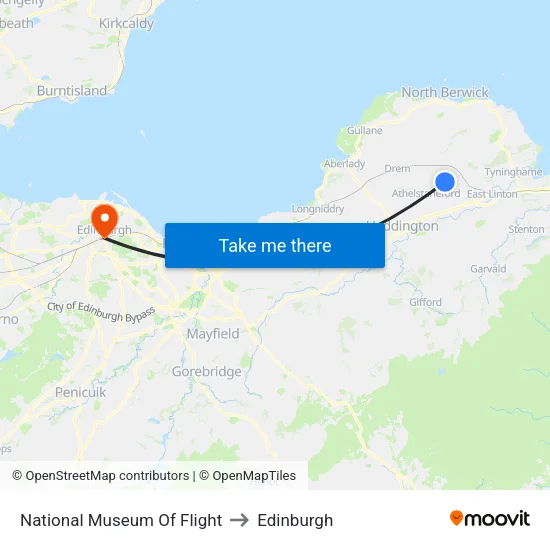 National Museum Of Flight to Edinburgh map