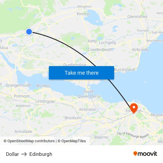 Dollar to Edinburgh map