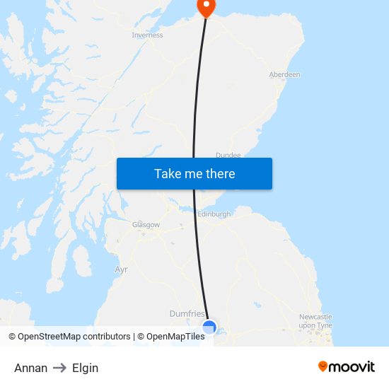 Annan to Elgin map