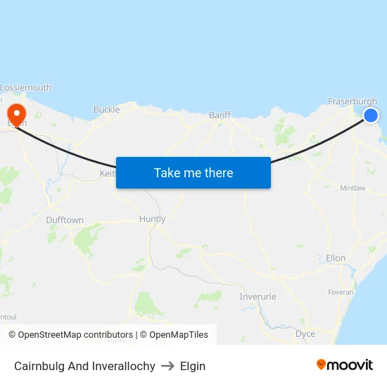 Cairnbulg And Inverallochy to Elgin map