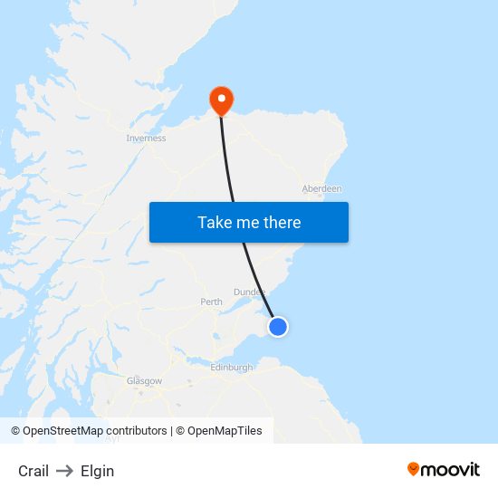 Crail to Elgin map