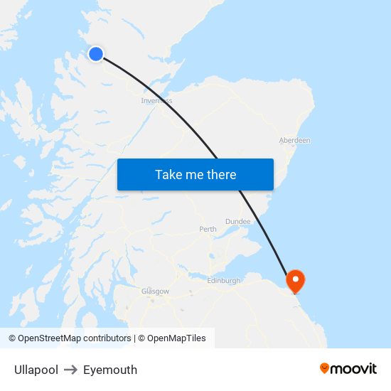 Ullapool to Eyemouth map