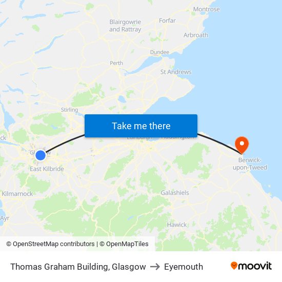 Thomas Graham Building, Glasgow to Eyemouth map