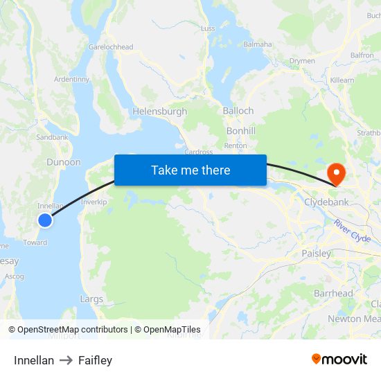 Innellan to Faifley map