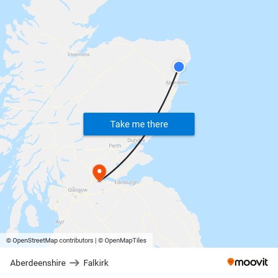 Aberdeenshire to Aberdeenshire map
