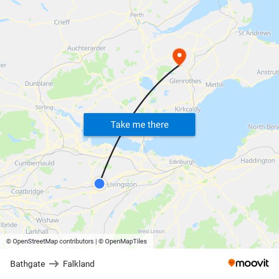 Bathgate to Falkland map