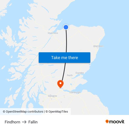 Findhorn to Fallin map