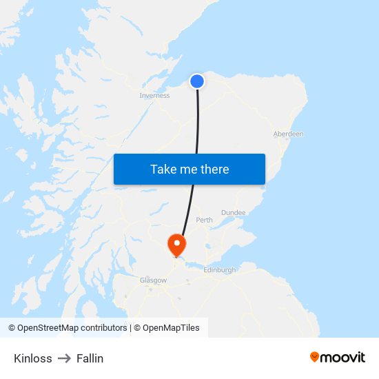 Kinloss to Fallin map