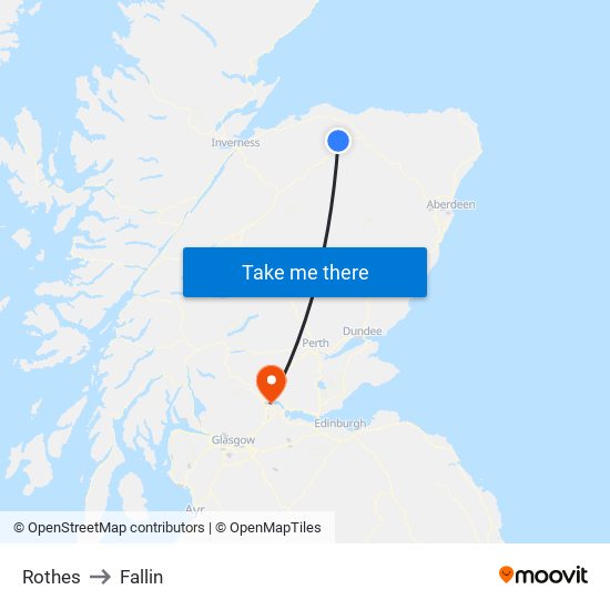 Rothes to Fallin map