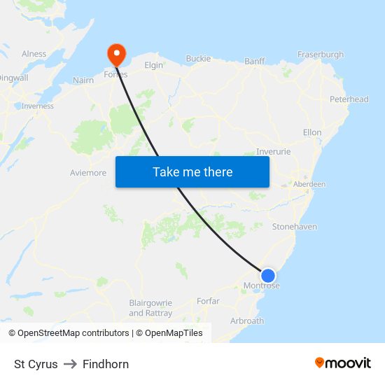 St Cyrus to Findhorn map