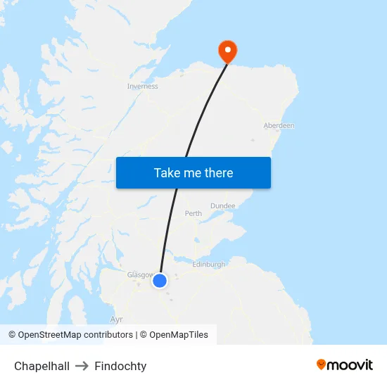 Chapelhall to Findochty map