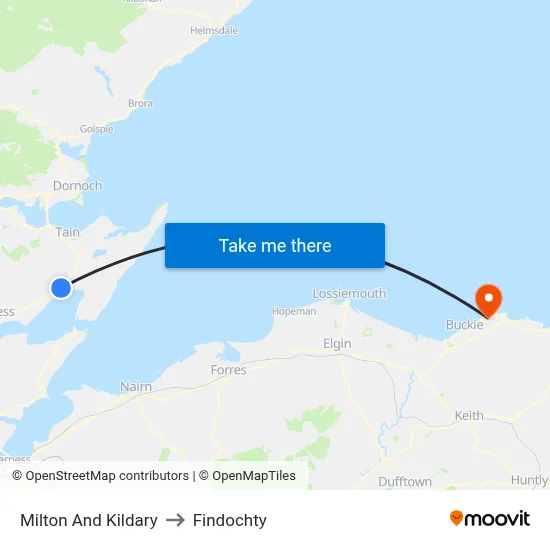 Milton And Kildary to Findochty map
