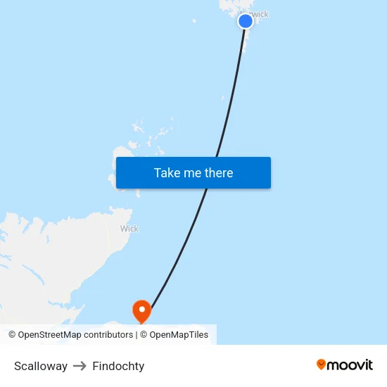 Scalloway to Findochty map